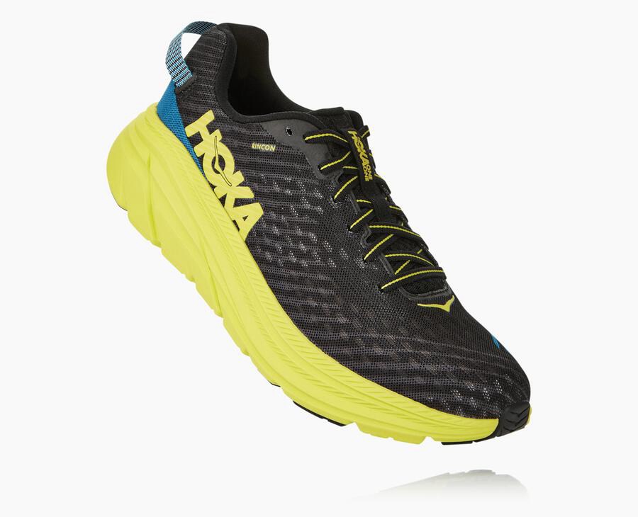 Hoka One One Rincon - Men Running Shoes - Black/Green,Australia SIK-063451